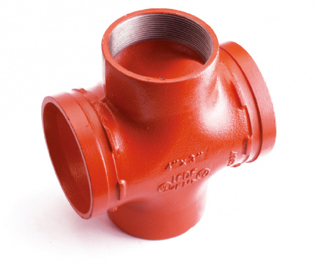 Переходная крестовина под резьбу LedeGroove BSPT Ду 80х40, 3"х11/2" (89х48мм)